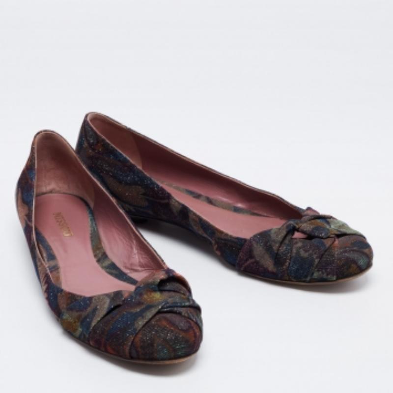 Missoni - Ballerines multicolores en tissu lurex - Taille 40,5 Bon état - En vente à Dubai, Al Qouz 2