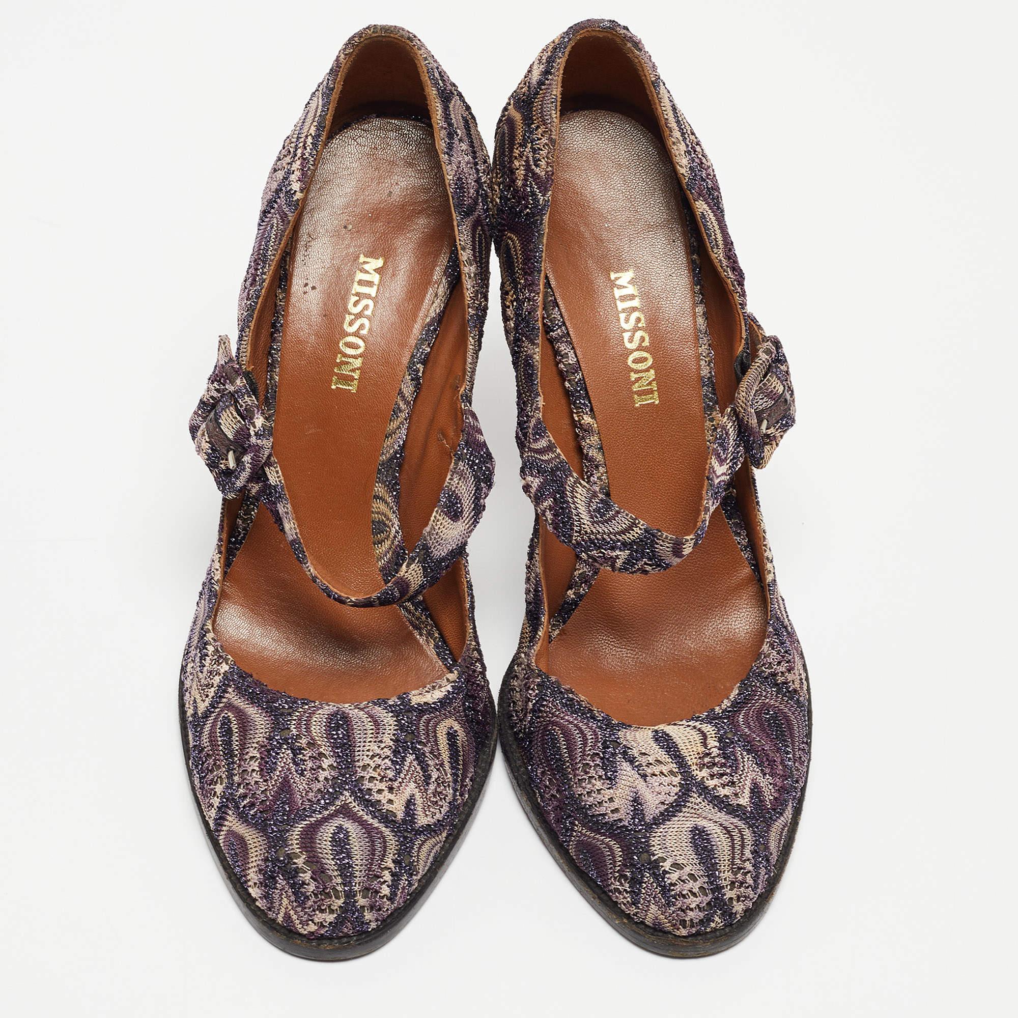 Black Missoni Multicolor Lurex Fabric Mary Jane Pumps Size 39 For Sale