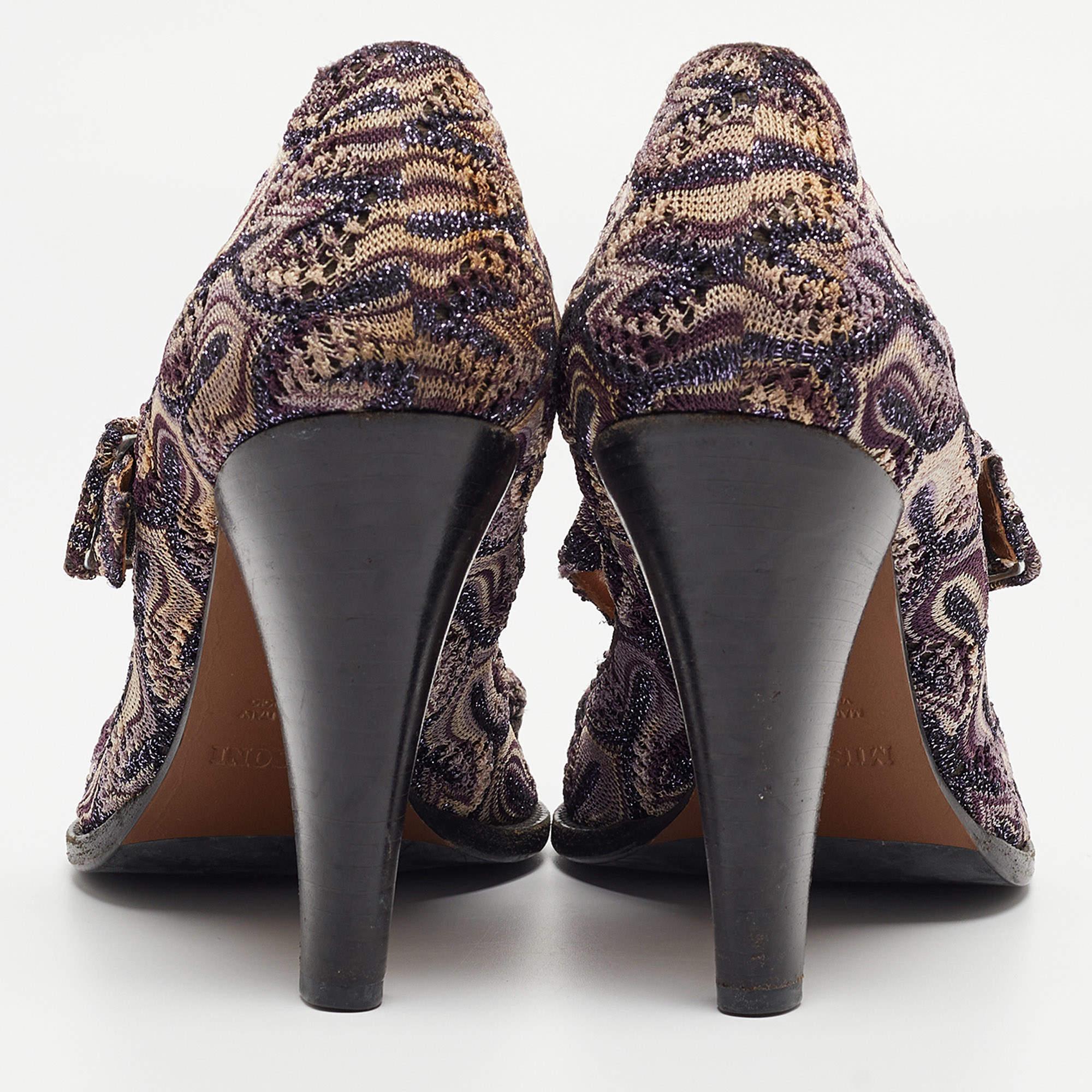 Women's Missoni Multicolor Lurex Fabric Mary Jane Pumps Size 39 For Sale