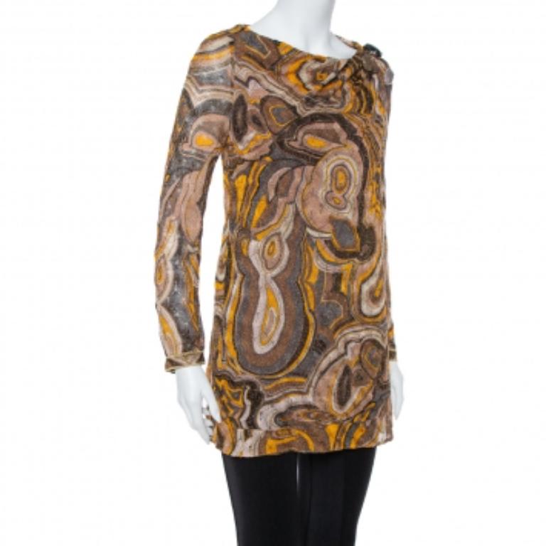 Missoni Multicolor Lurex Knit Bead Embellished Tunic M In Good Condition For Sale In Dubai, Al Qouz 2