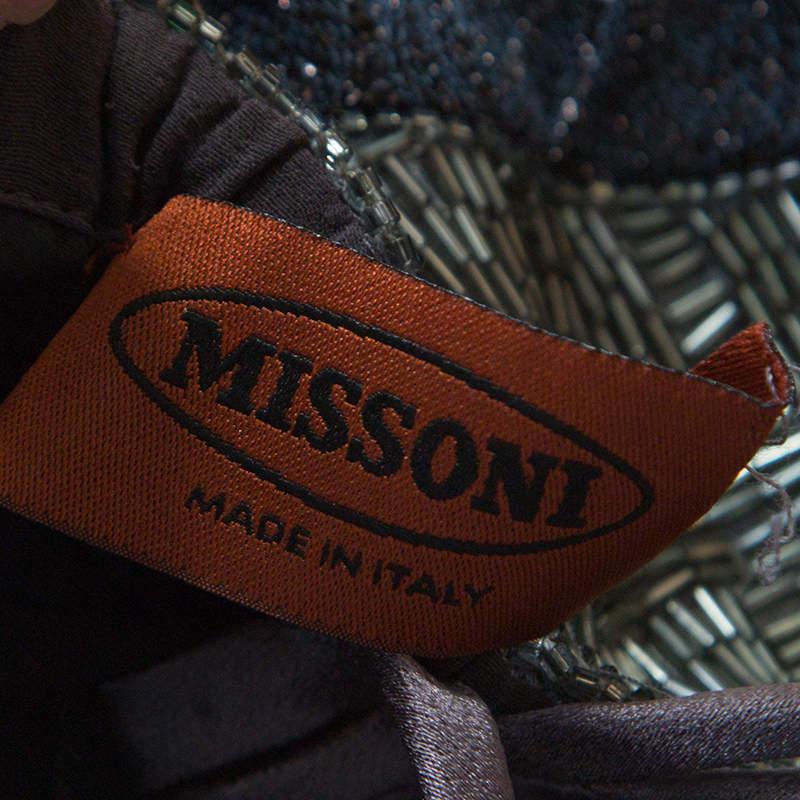 Women's Missoni Multicolor Lurex Knit Embellished Bodice Sleeveless Dress S For Sale
