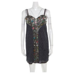 Missoni Multicolor Lurex Knit Embellished Bodice Sleeveless Dress S