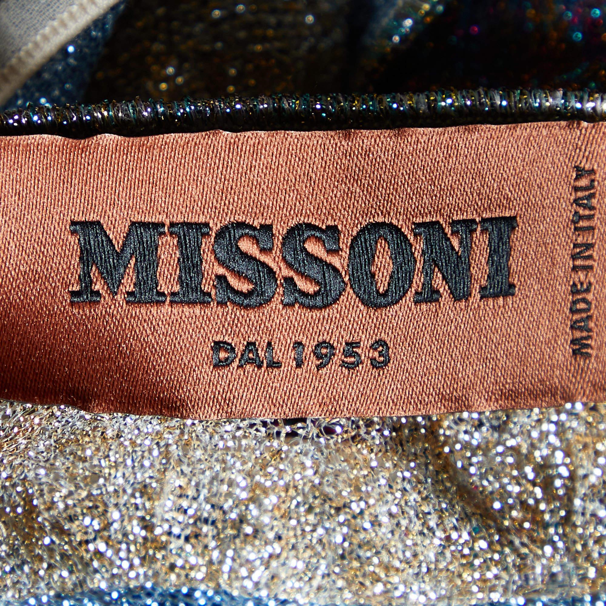 Missoni Multicolor Lurex Knit Sleeveless Maxi Dress S In New Condition In Dubai, Al Qouz 2