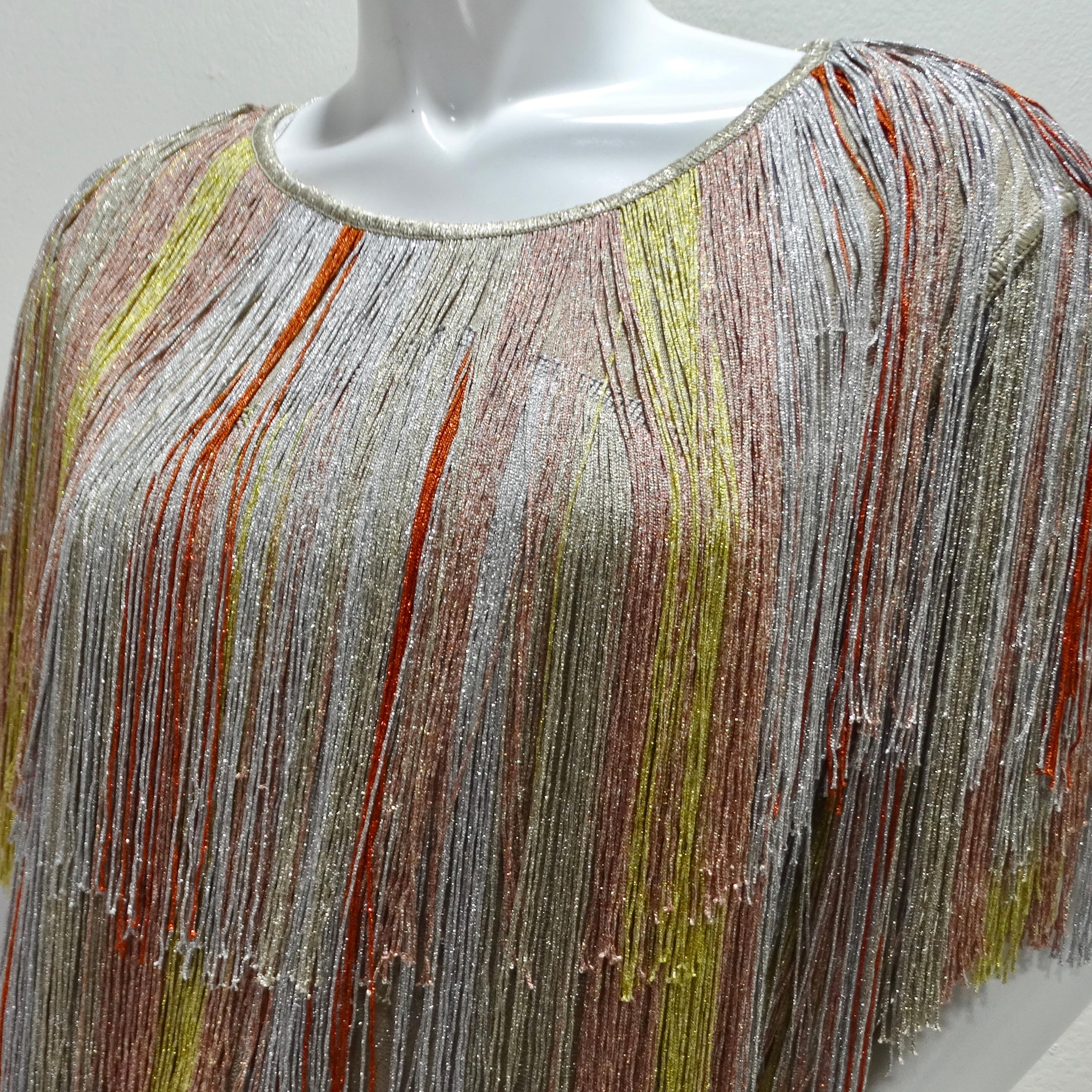 Women's or Men's Missoni Multicolor Metallic Fringe Dress For Sale