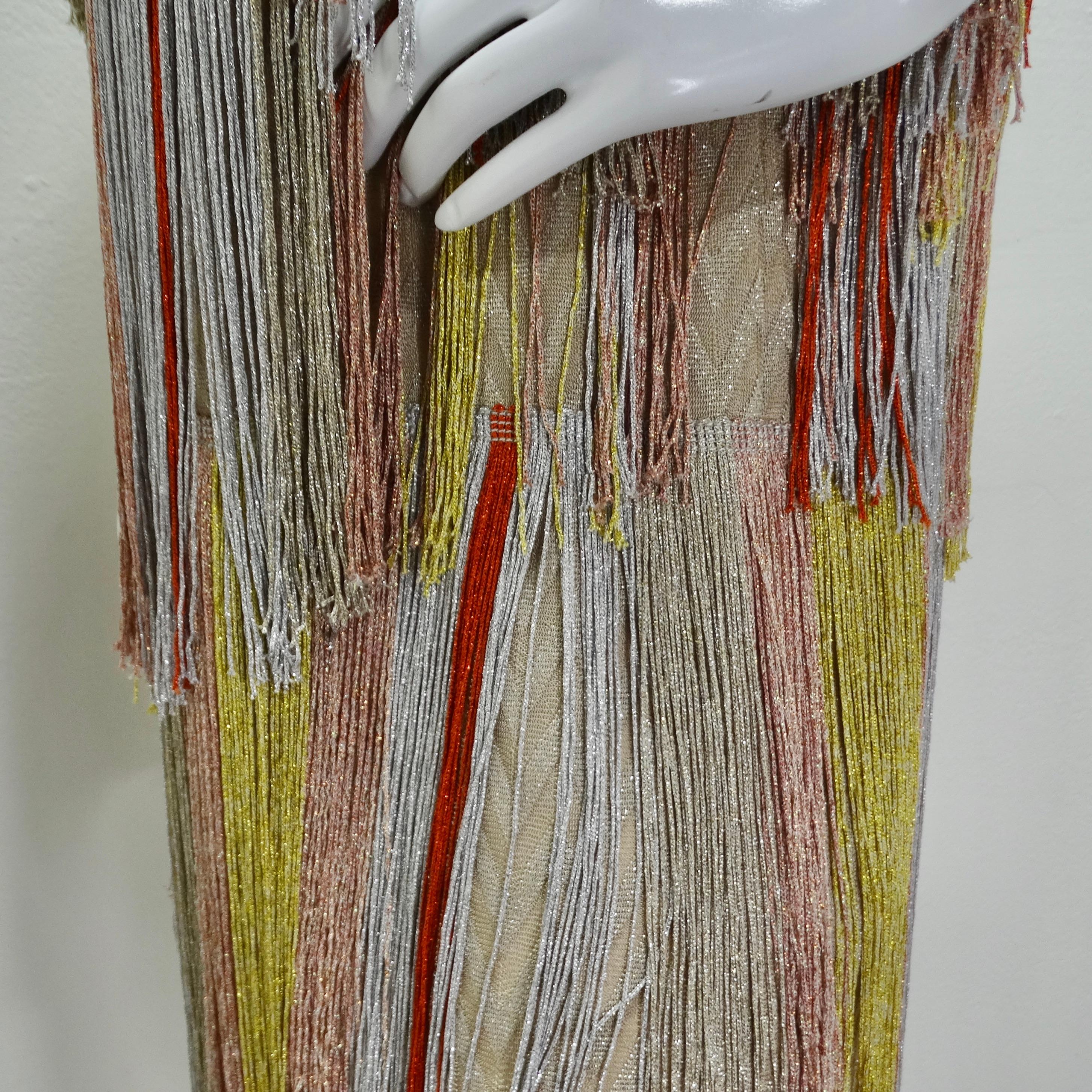 Missoni - Robe à franges métalliques multicolores en vente 4