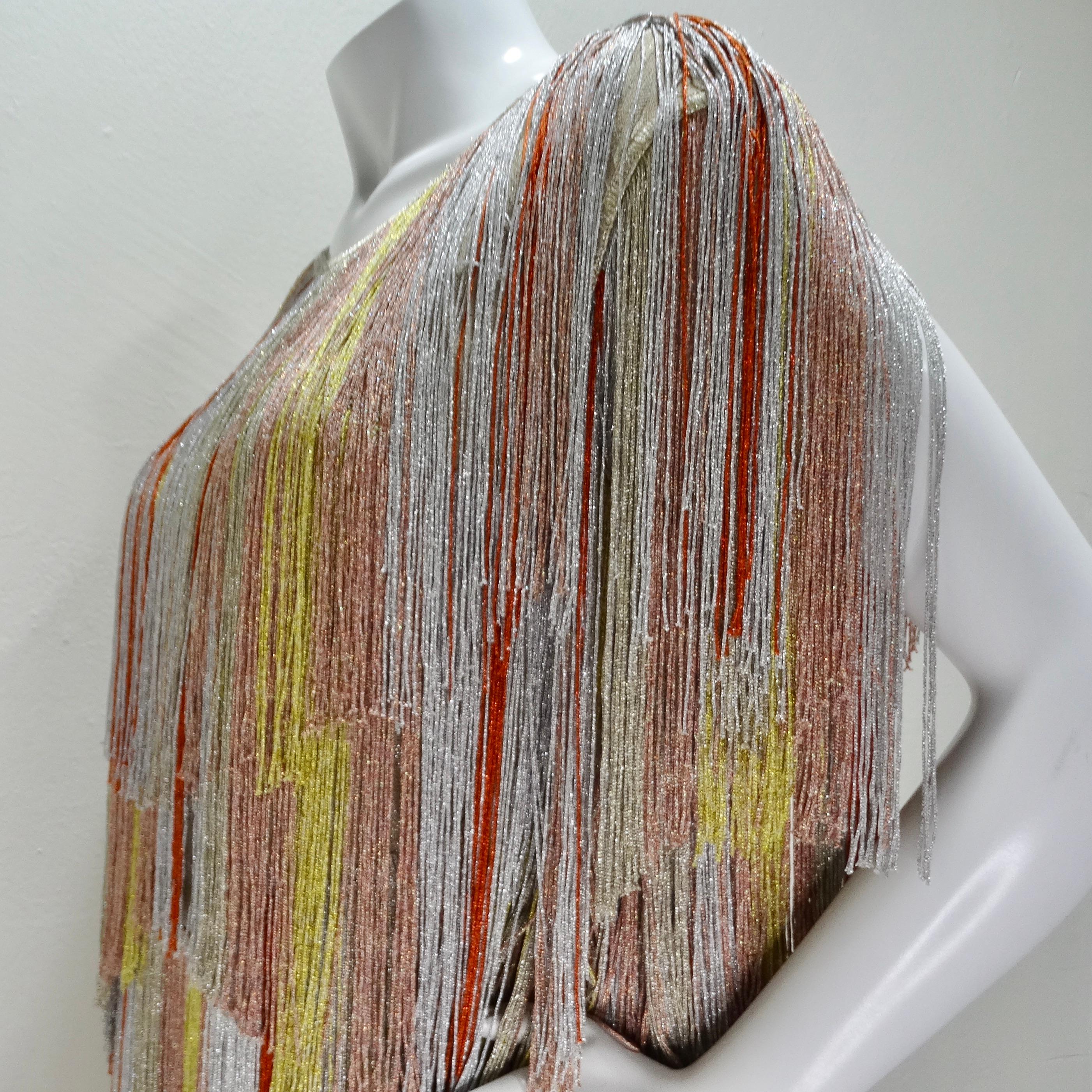 Missoni - Robe à franges métalliques multicolores en vente 5