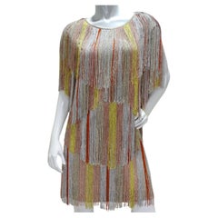 Vintage Missoni Multicolor Metallic Fringe Dress