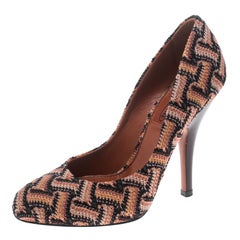 Missoni Multicolor Patterned Knit Fabric Pumps Size 36.5