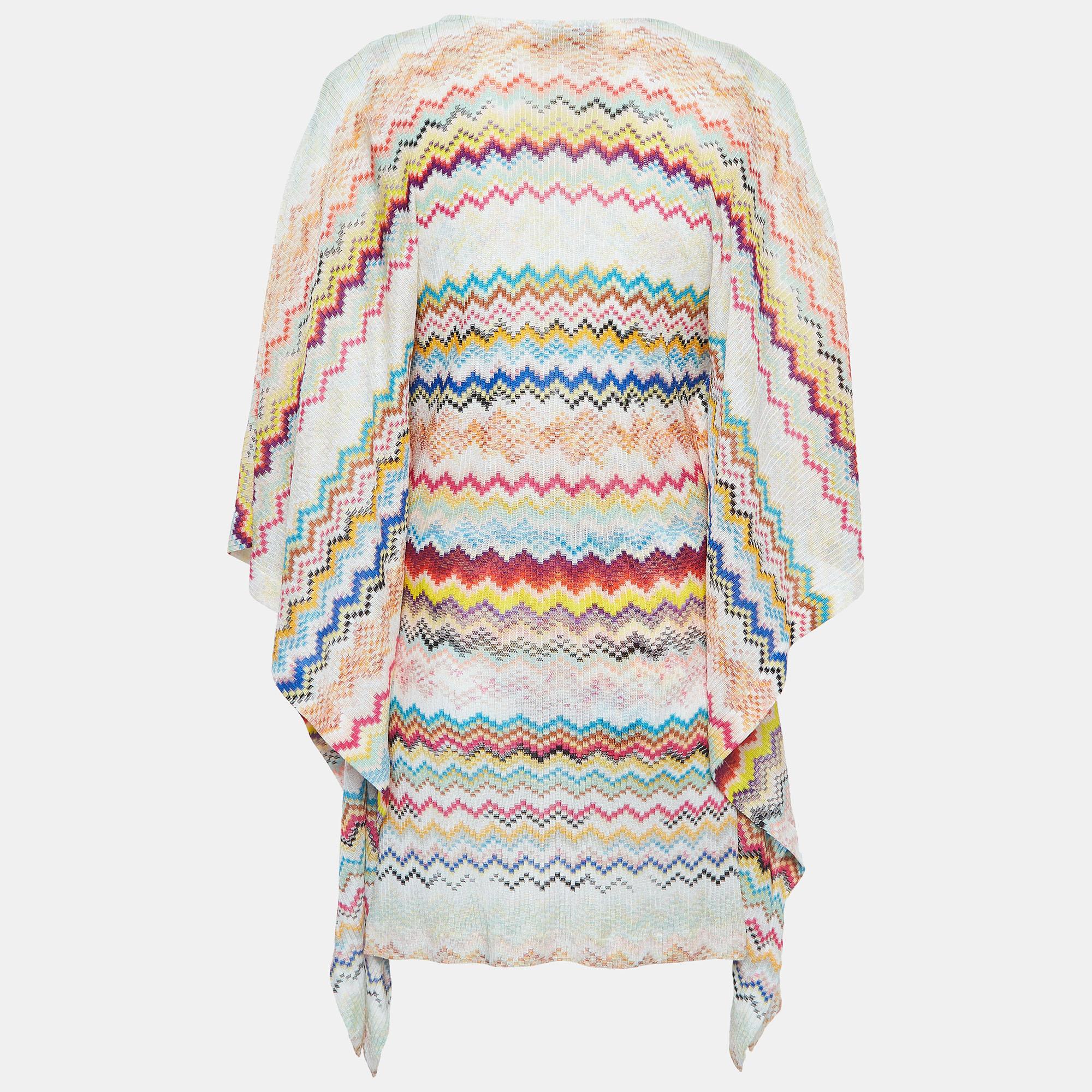 Missoni Multicolor Patterned Knit Swimsuit & Dress Set S For Sale 2