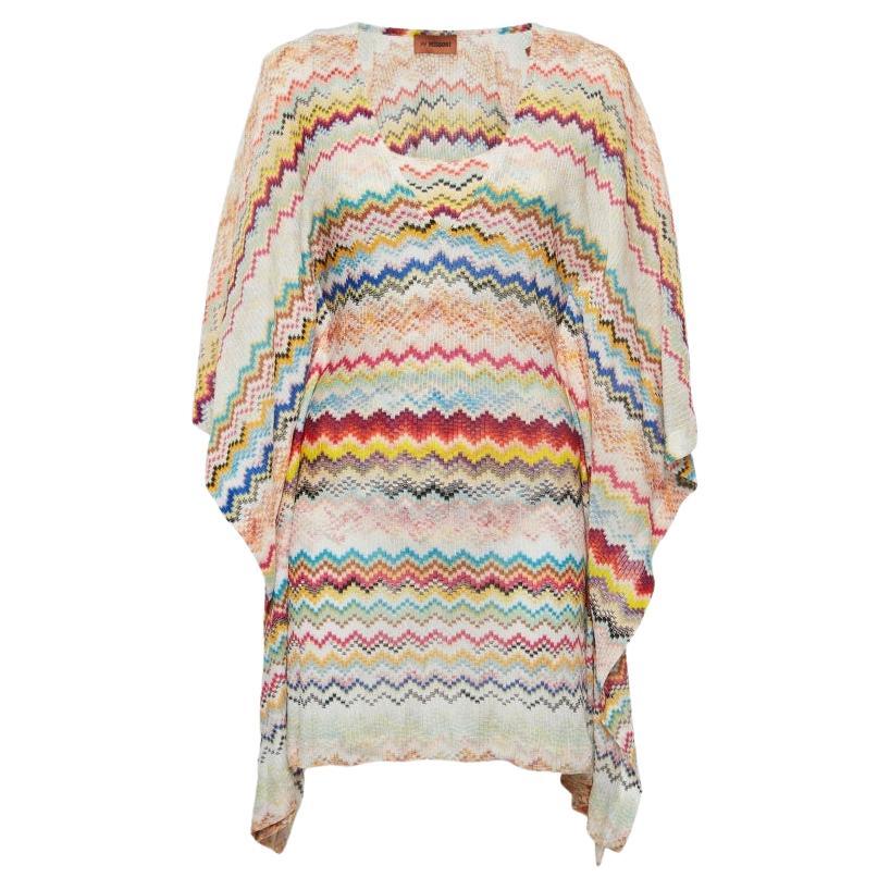 Missoni Multicolor Patterned Knit Swimsuit & Dress Set S For Sale
