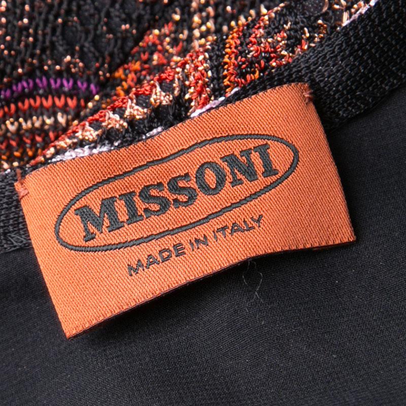 Women's Missoni Multicolor Patterned Lurex Jacquard Knit Sleeveless A Line Dress M