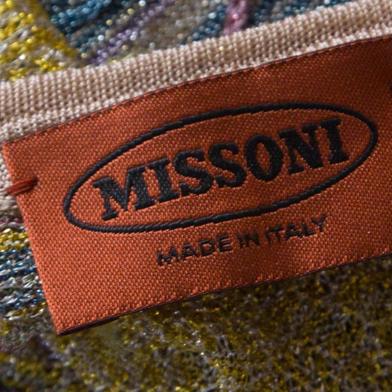 Missoni Multicolor Patterned Lurex Knit Maxi Dress S In Excellent Condition In Dubai, Al Qouz 2