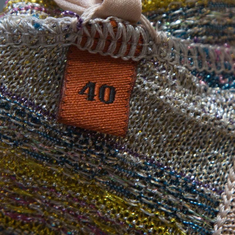 Women's Missoni Multicolor Patterned Lurex Knit Maxi Dress S