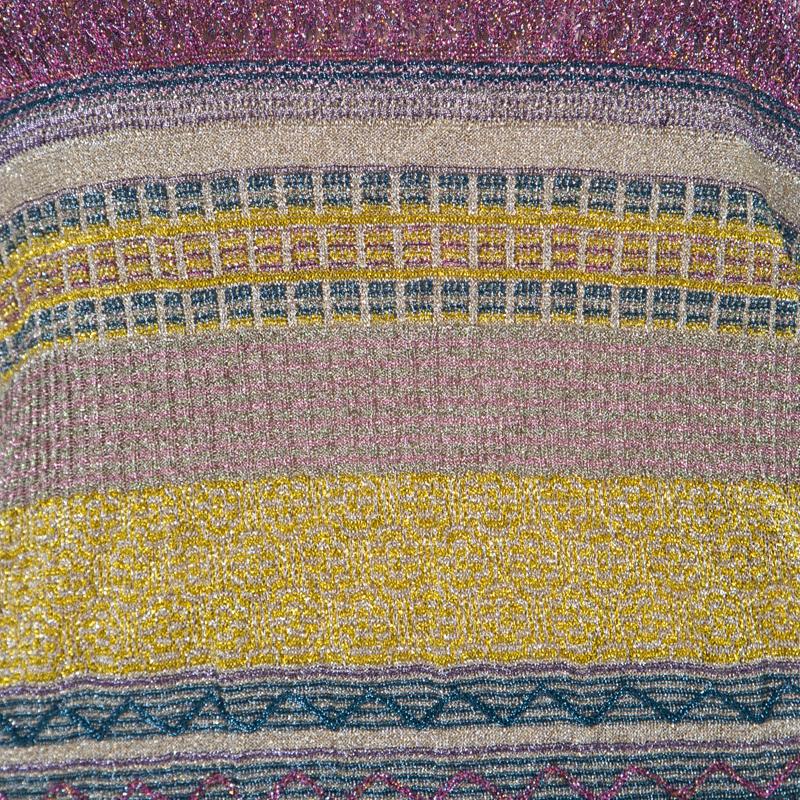Missoni Multicolor Patterned Lurex Knit Maxi Dress S 1