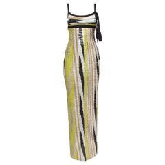 Missoni Multicolor Patterned Sequined Knit Maxi Dress M