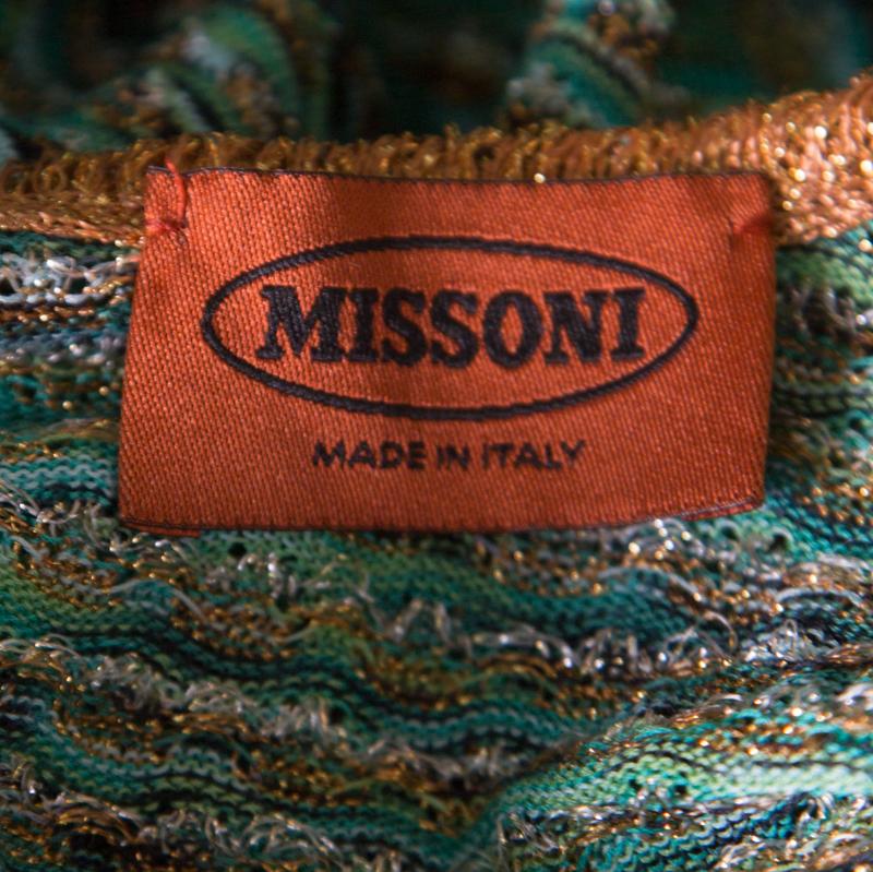 Missoni Multicolor Perforated Lurex Knit Open Front Poncho ( One Size ) In Good Condition In Dubai, Al Qouz 2