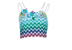 UNWORN Missoni Rainbow Metallic Crochet Knit Pants Crop Top Ensemble Set 42