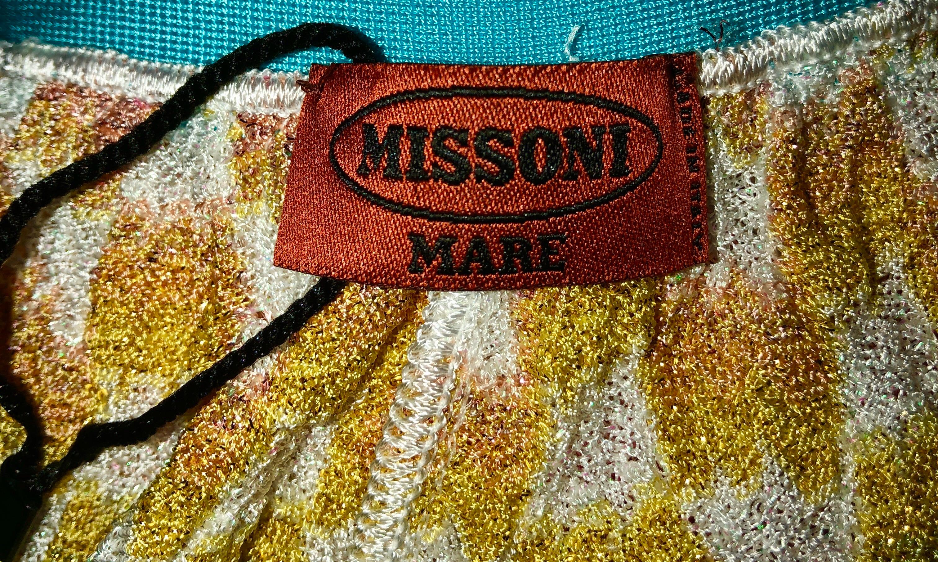 UNWORN Missoni Regenbogen Metallic Crochet Knit Hose Crop Top Ensemble Set Damen im Angebot