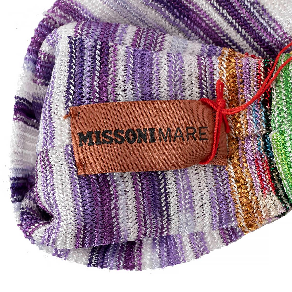 MISSONI multicolor RAINBOW STRIPPED TIE Headscarf Headband One Size For Sale 1