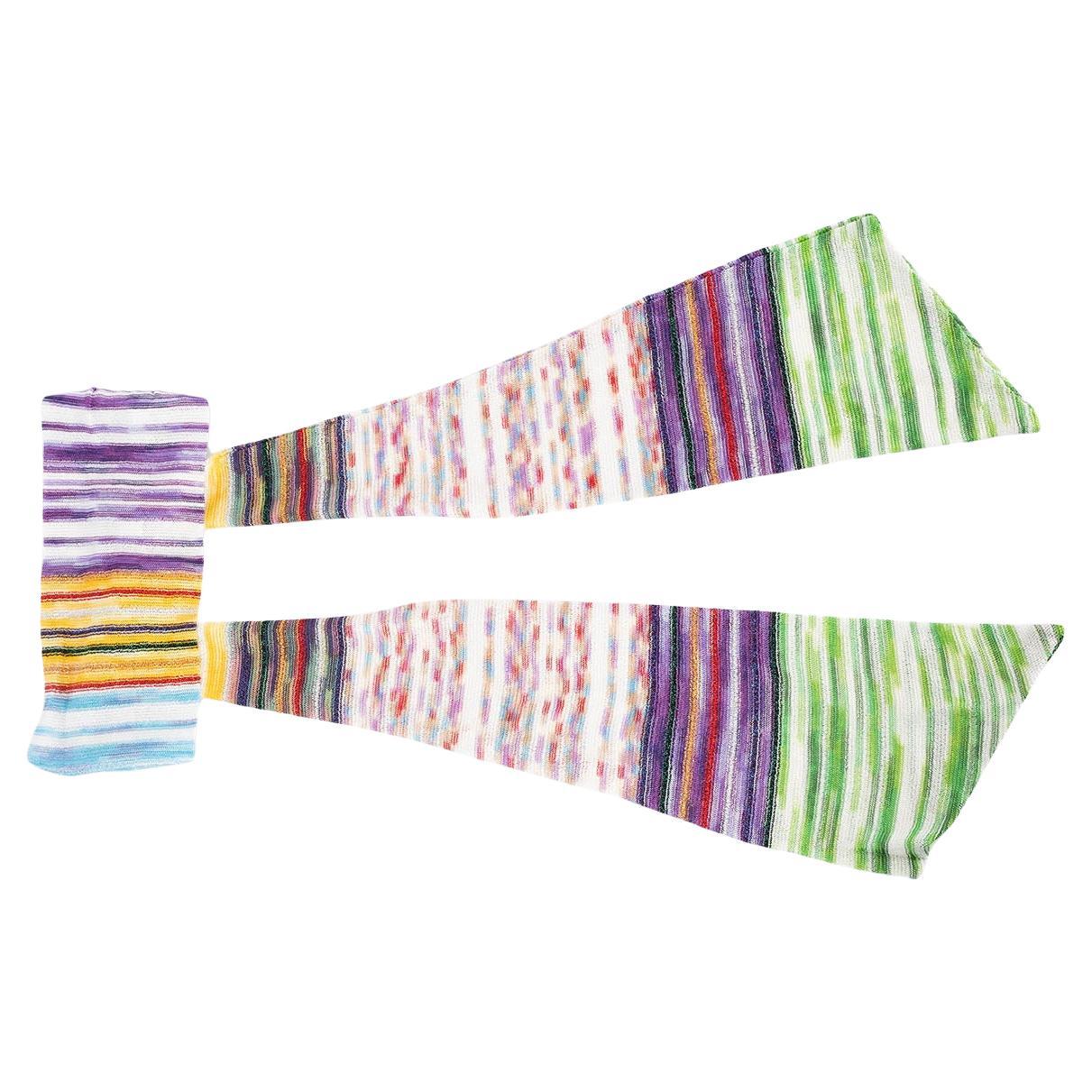 MISSONI Mehrfarbiges RAINBOW STRIPPED TIE Kopftuch-Kopfband One Size im Angebot