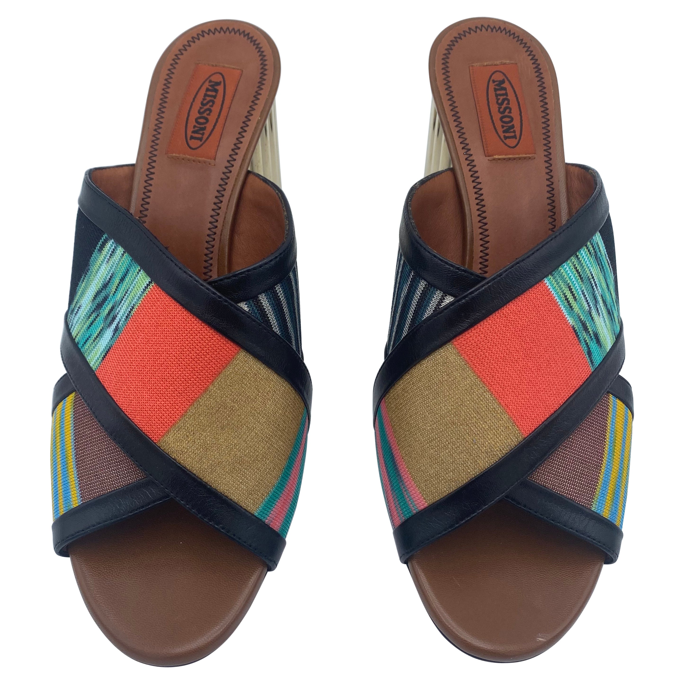 Mehrfarbige Sandale mit Absatz von Missoni, Größe 41
