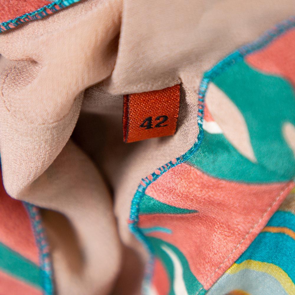 Missoni Multicolor Silk Embellished Cape Detail Sleeveless Maxi Dress M 2