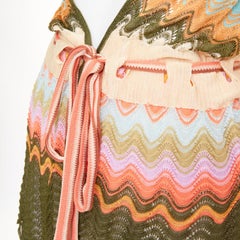 MISSONI multicolor space dye space-dye wave chevron wrap knit cardigan IT48 XL