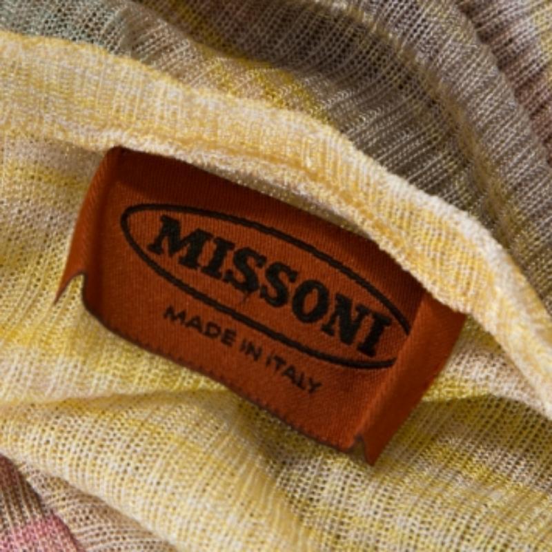 Missoni Multicolor Gestreifte Strickjacke M (Beige) im Angebot