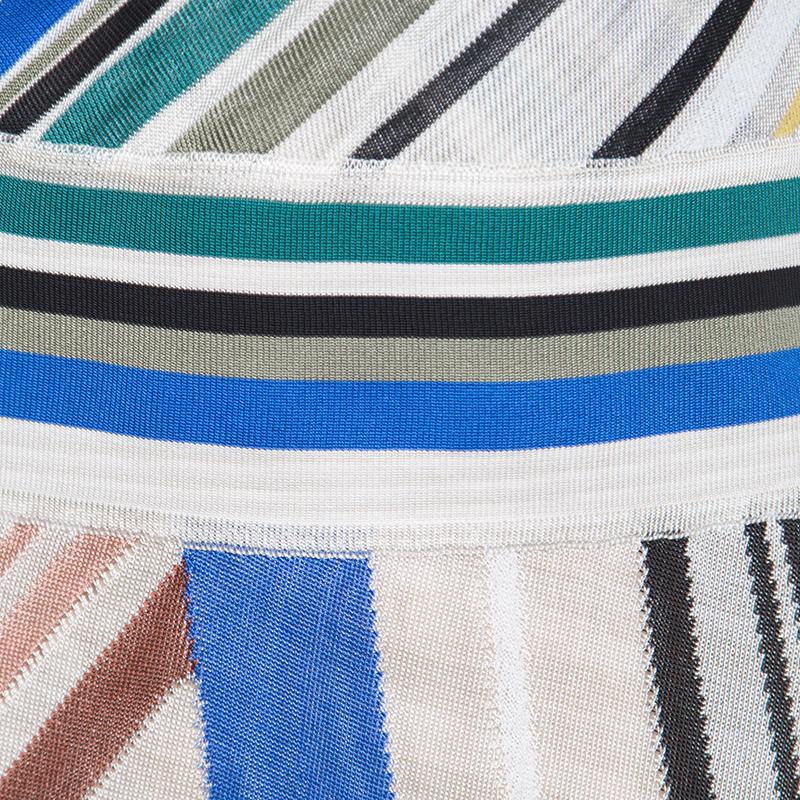 Missoni Multicolor Striped Knit Sleeveless Maxi Dress L In Good Condition In Dubai, Al Qouz 2