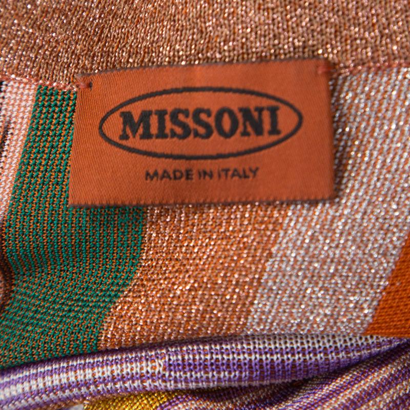 Missoni Multicolor Striped Lurex Knit Sleeveless Maxi Dress S 1