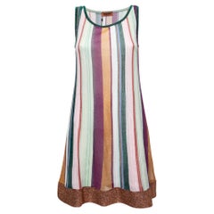 Missoni Multicolor Striped Lurex Sleeveless Mini Dress S
