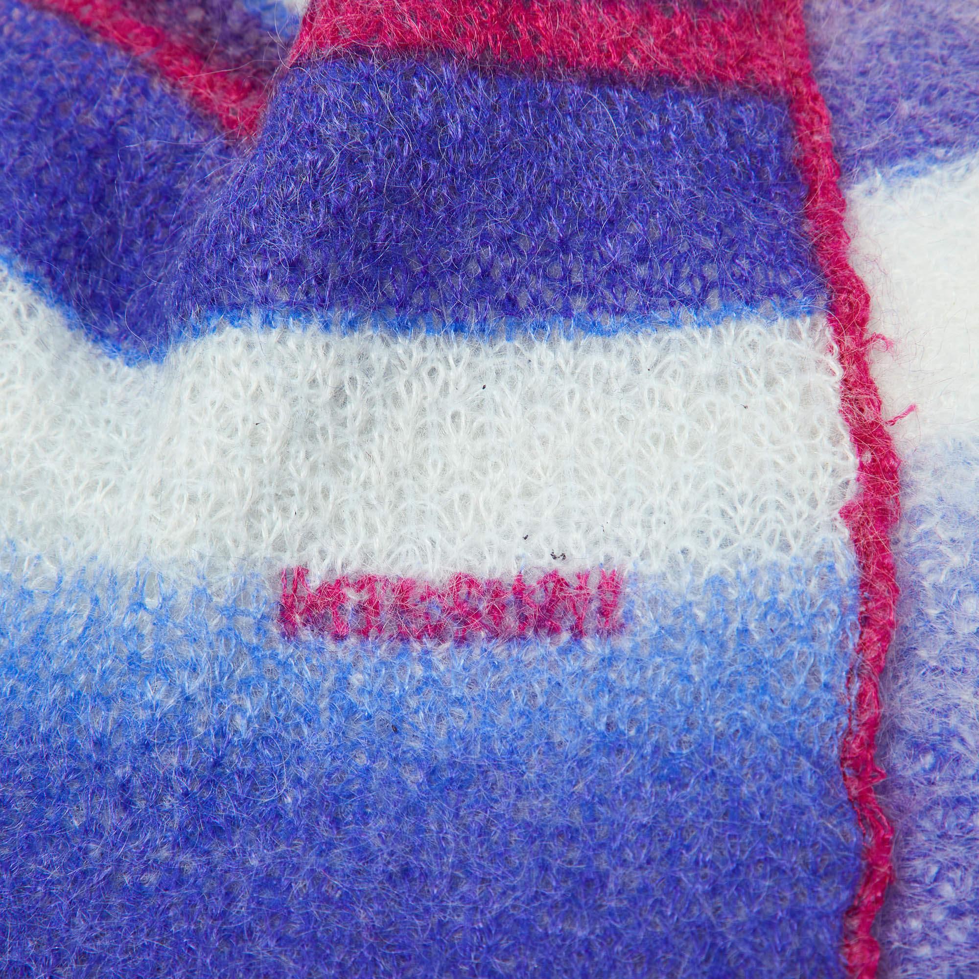Stola Missoni in maglia di misto mohair a righe multicolore In condizioni ottime in vendita a Dubai, Al Qouz 2
