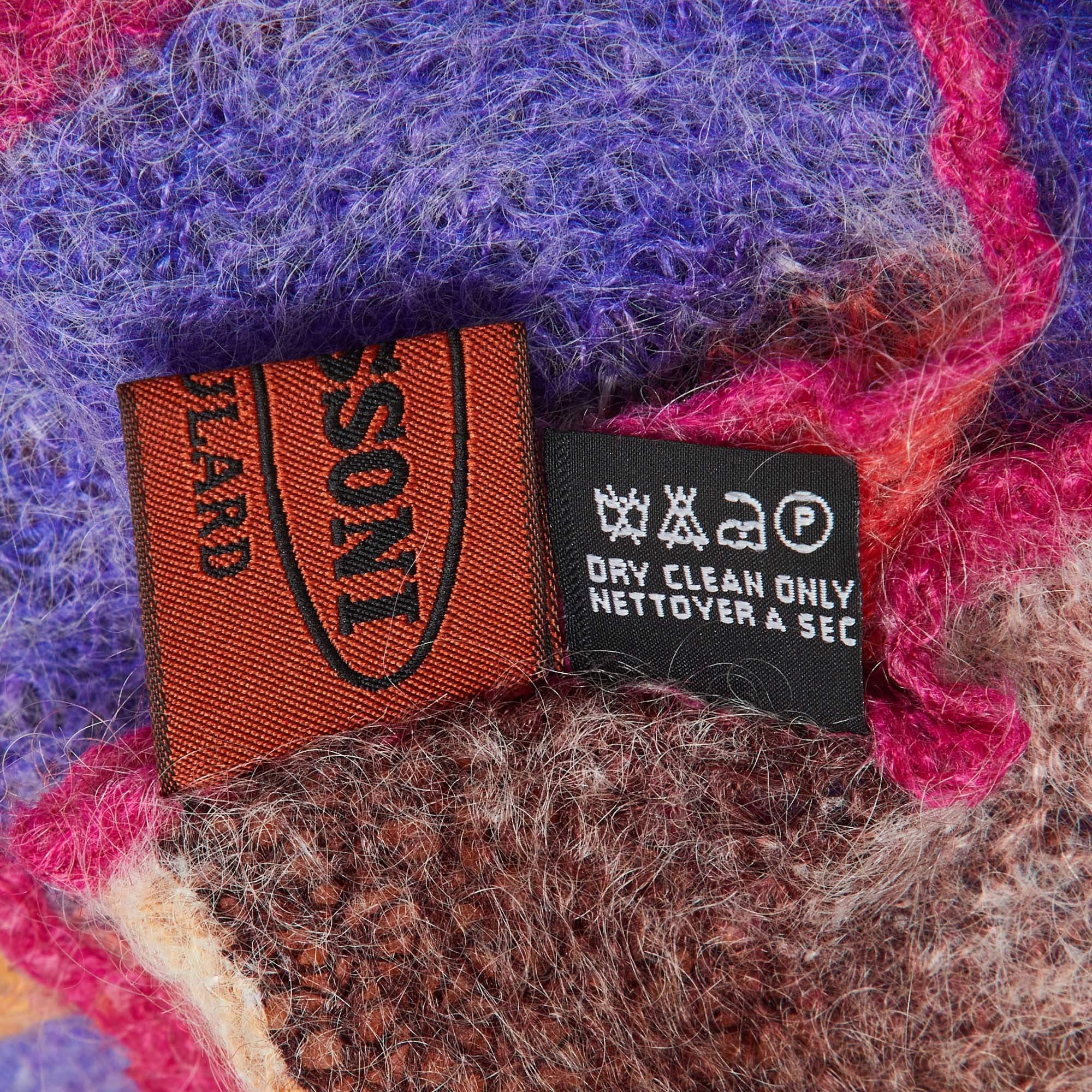 Donna Stola Missoni in maglia di misto mohair a righe multicolore in vendita