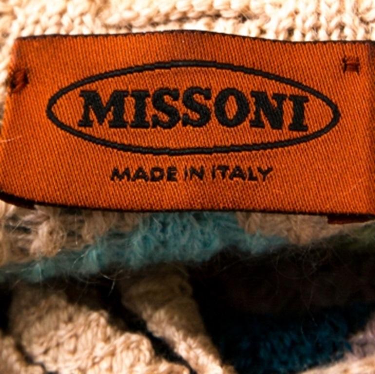 Missoni - Top à manches courtes en laine rayée multicolore S Bon état - En vente à Dubai, Al Qouz 2