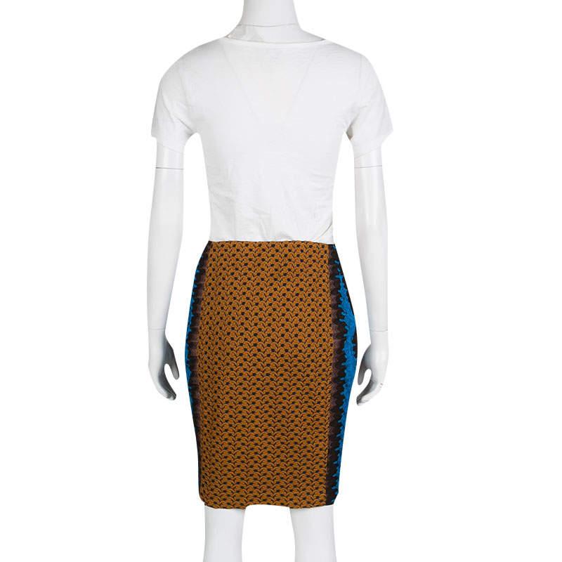 Brown Missoni Multicolor Textured Knit Pencil Skirt M