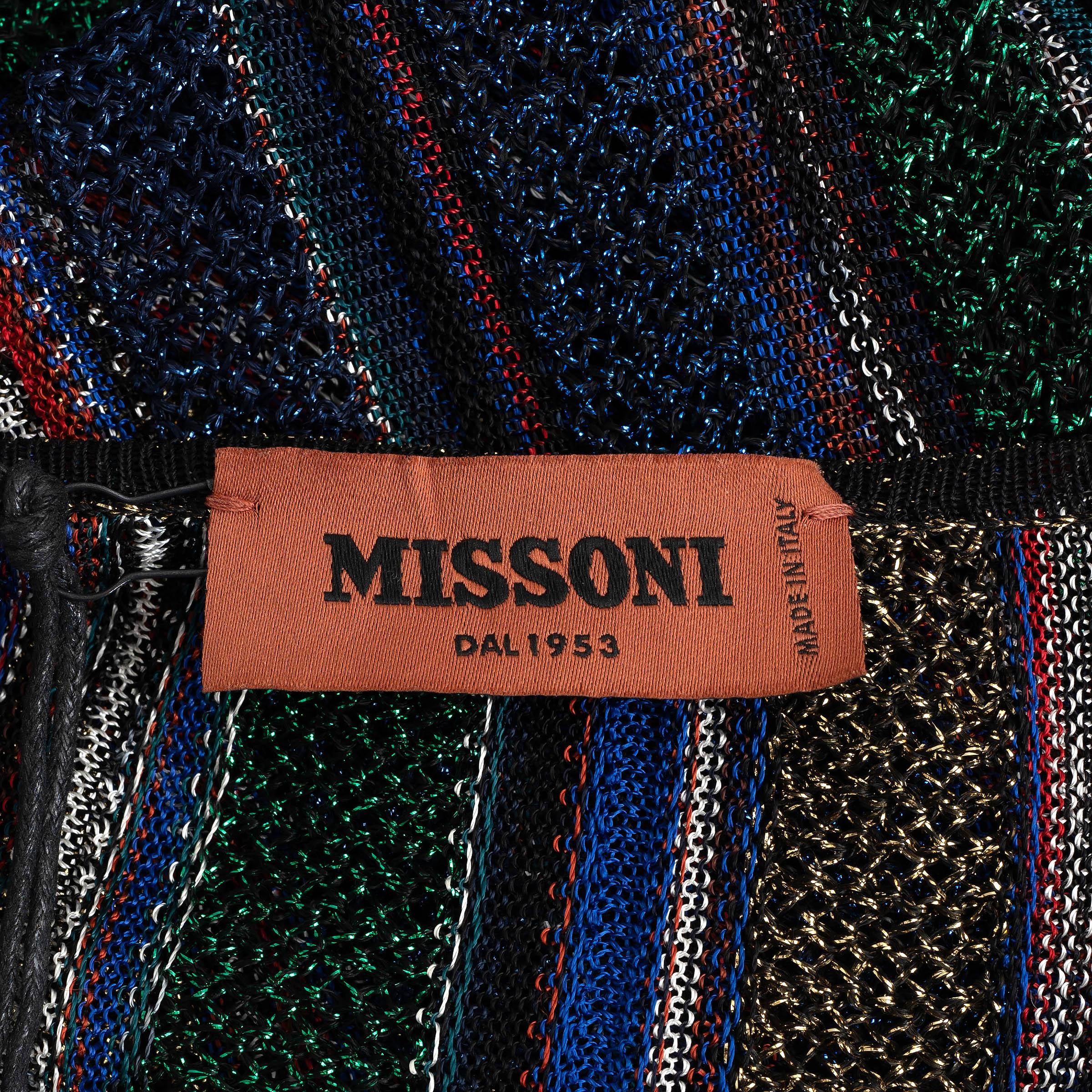 Women's MISSONI multicolor viscose 2018 STRIPED LUREX KNIT Cardigan Sweater 40 S For Sale