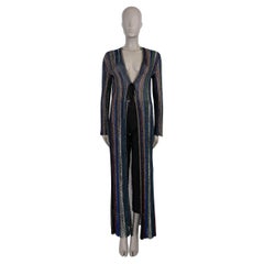 MISSONI viscose multicolore 2018 STRIPED LUREX KNIT Cardigan Pull 40 S