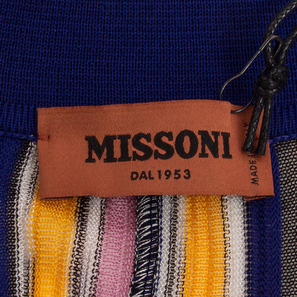 Women's MISSONI multicolor viscose STRIPED Short Sleeve Belted Jumpsuit 40 S