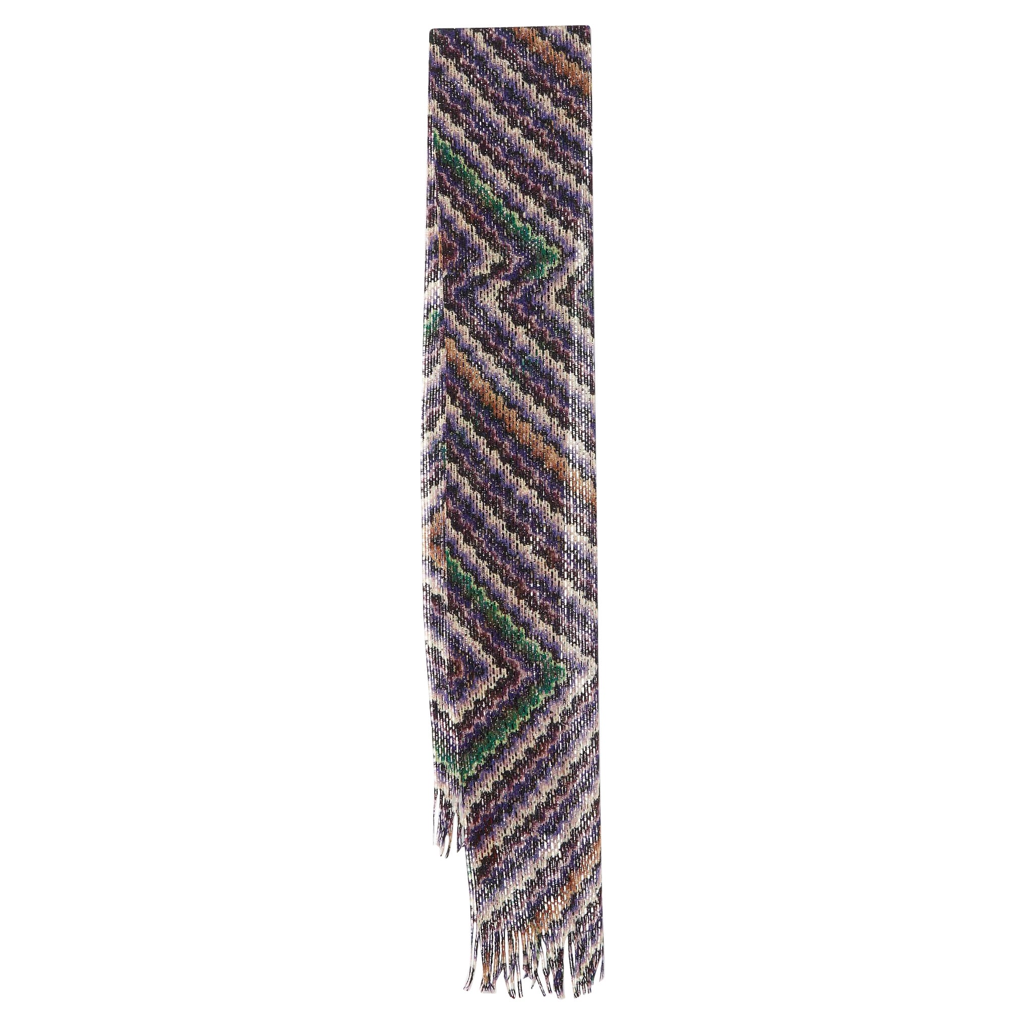 Missoni Multicolor Zig Zag Pattern Lurex Knit Stole