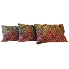 Missoni Multicolored Chevron Stripe Set of 3 No Rectangular Cushions