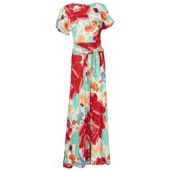 Missoni Multicolored Floral Print Top Palazzo Pant Set, 1970s
