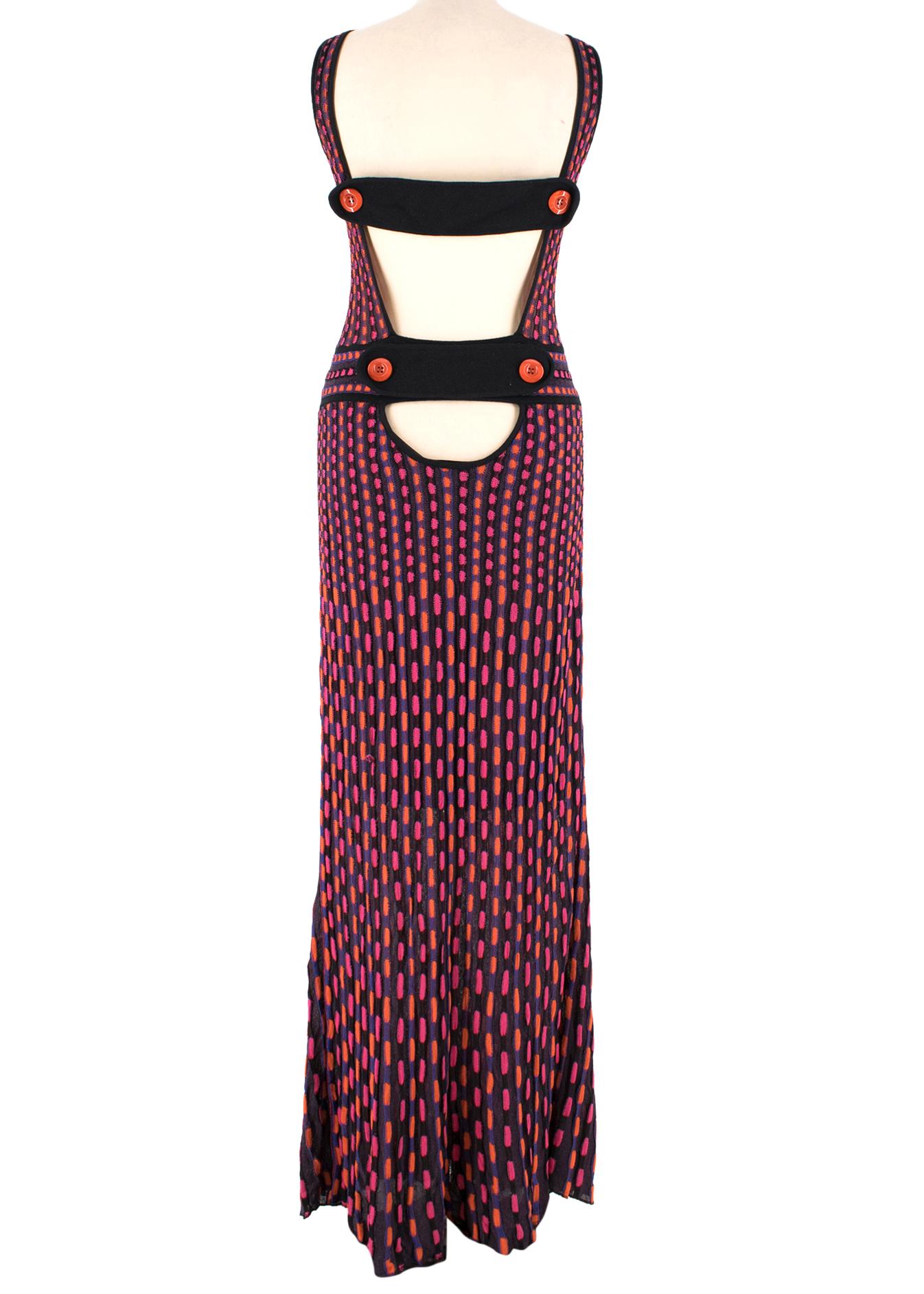 Missoni Mehrfarbiges Maxikleid aus Strick Größe US 6 (Schwarz) im Angebot