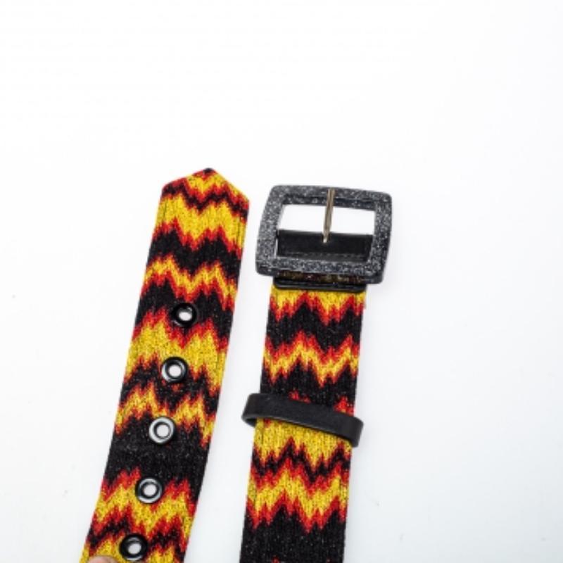 Missoni Multicolour Fabric and Leather Buckle Belt 75 CM For Sale 1