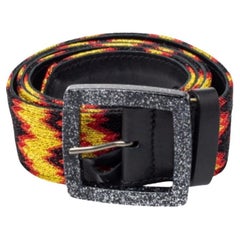Missoni Multicolour Fabric and Leather Buckle Belt 75 CM