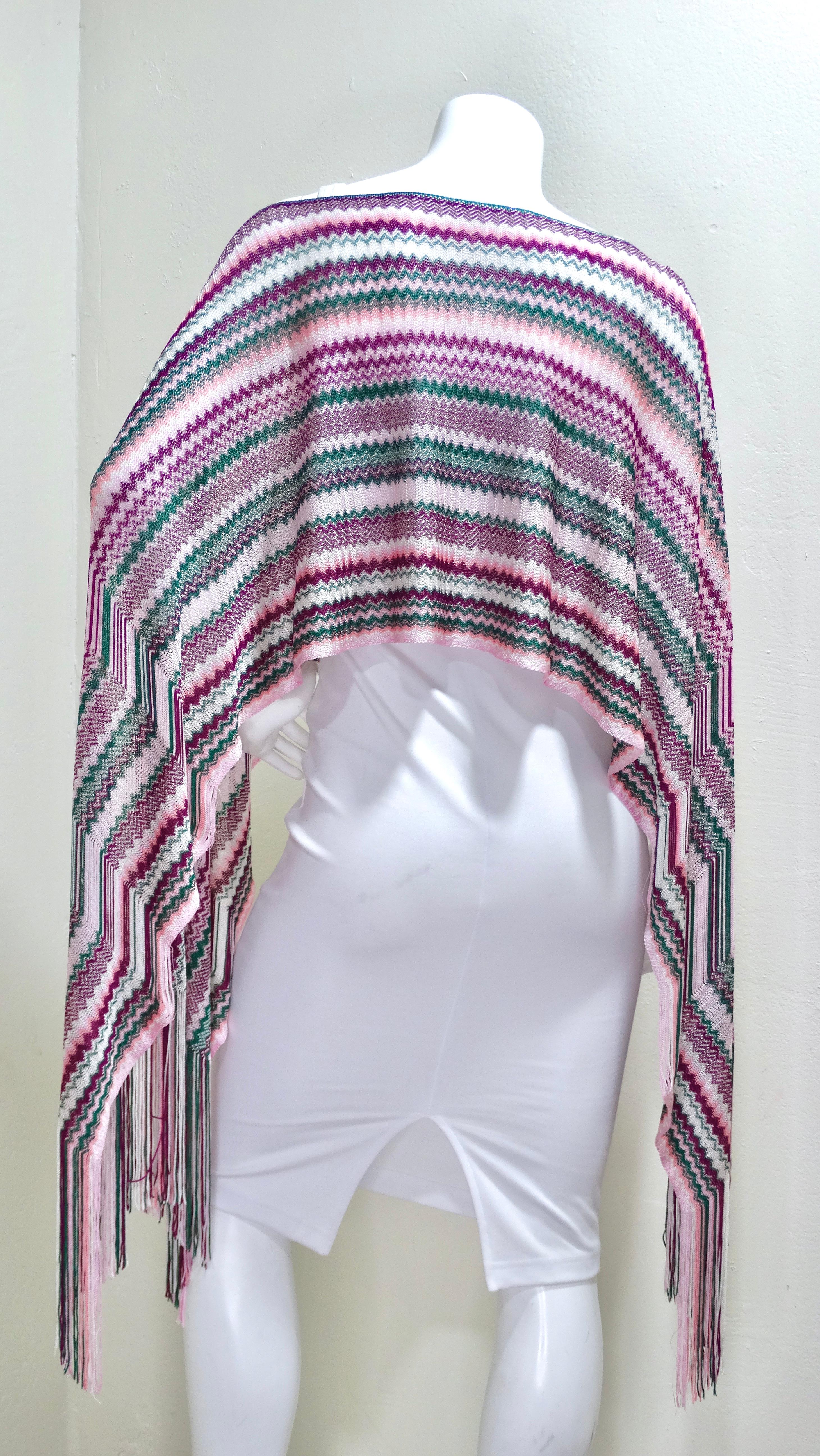 Poncho court Missoni en tricot multicolore Pour femmes en vente