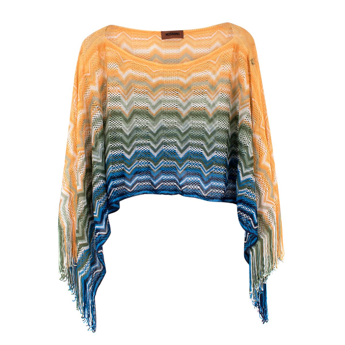 Women's or Men's Missoni Multicolour Knit Cropped Poncho For Sale