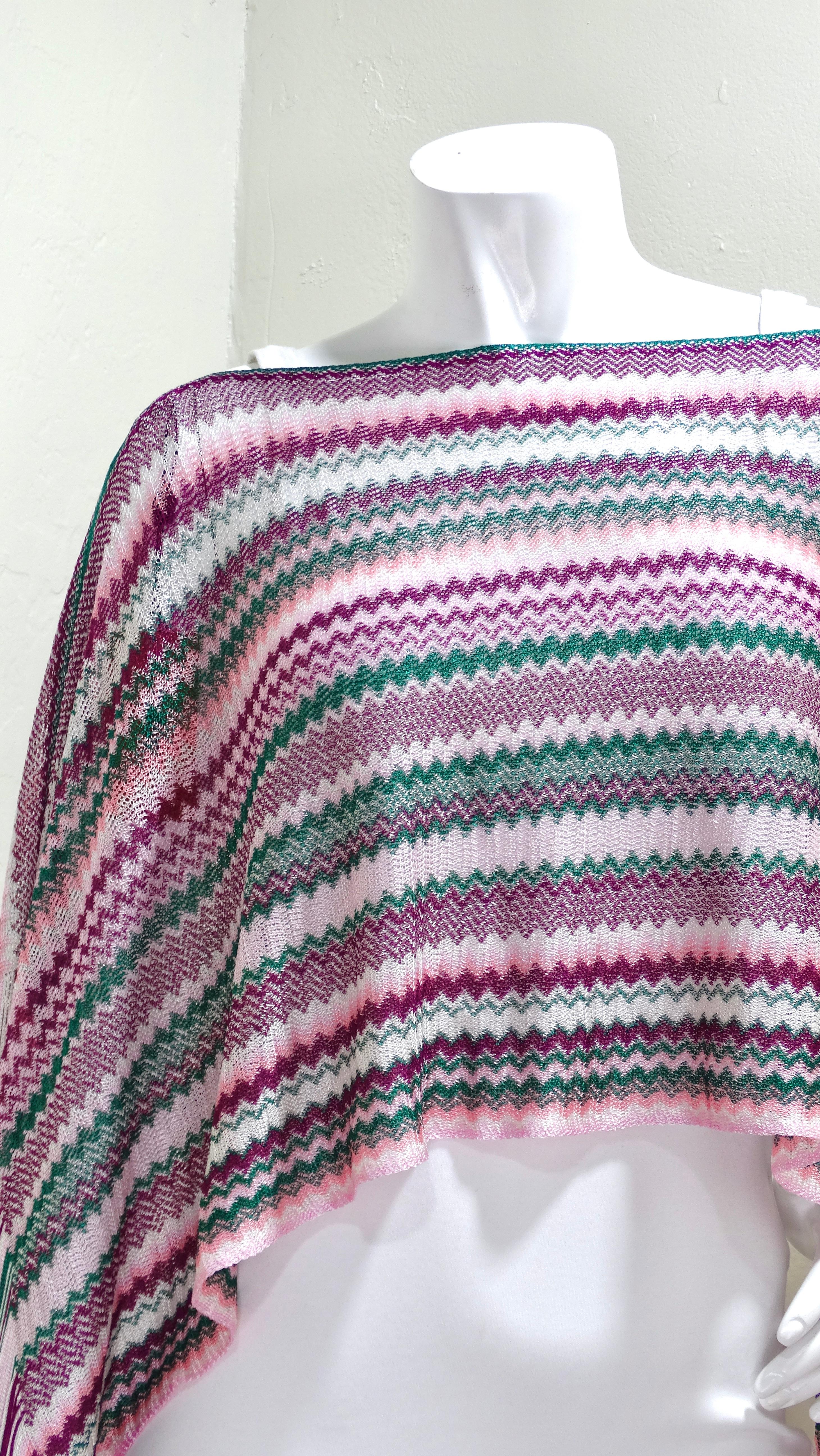Gray Missoni Multicolour Knit Cropped Poncho For Sale
