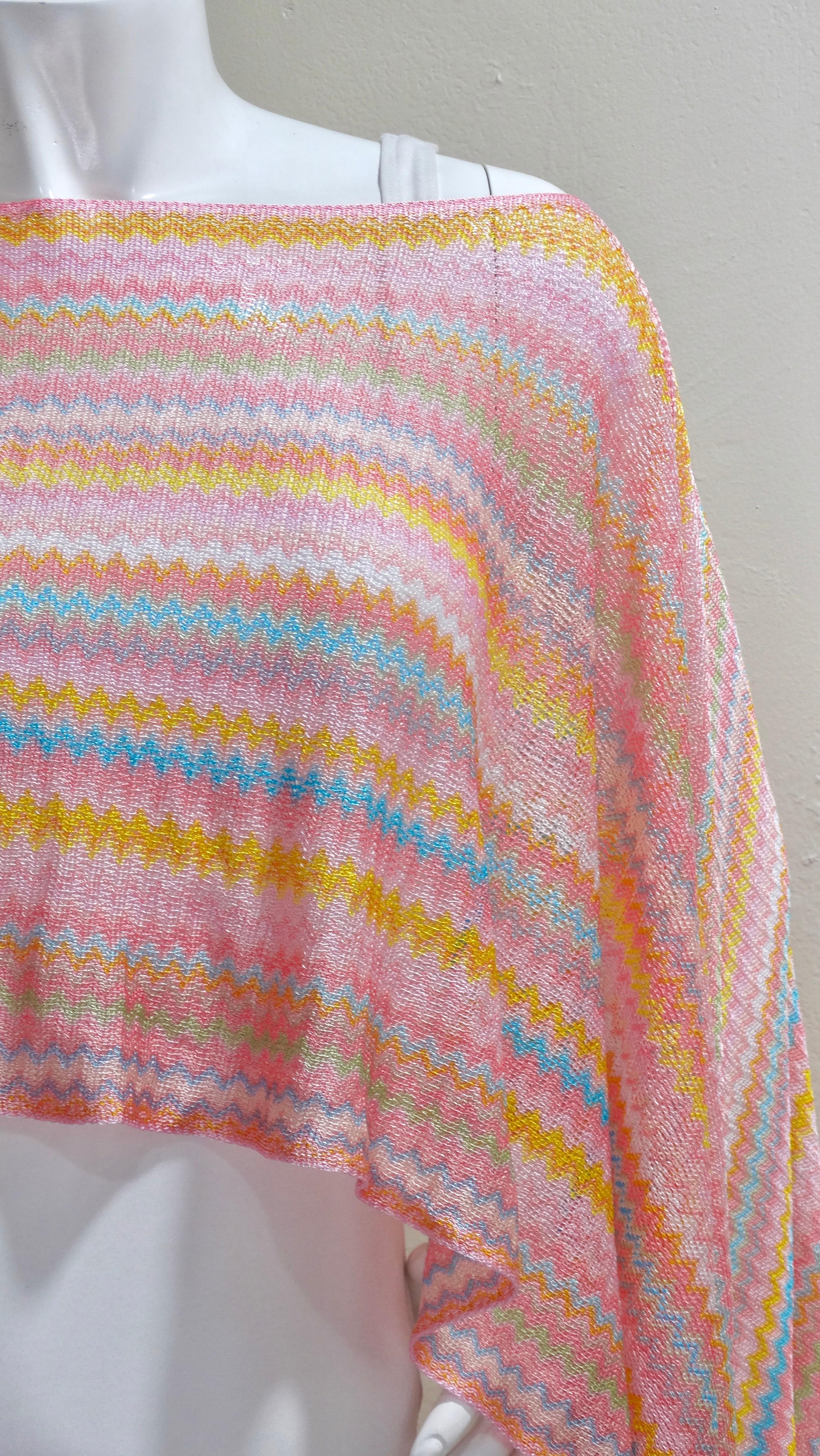 Missoni Multicolour Knit Cropped Poncho For Sale 1