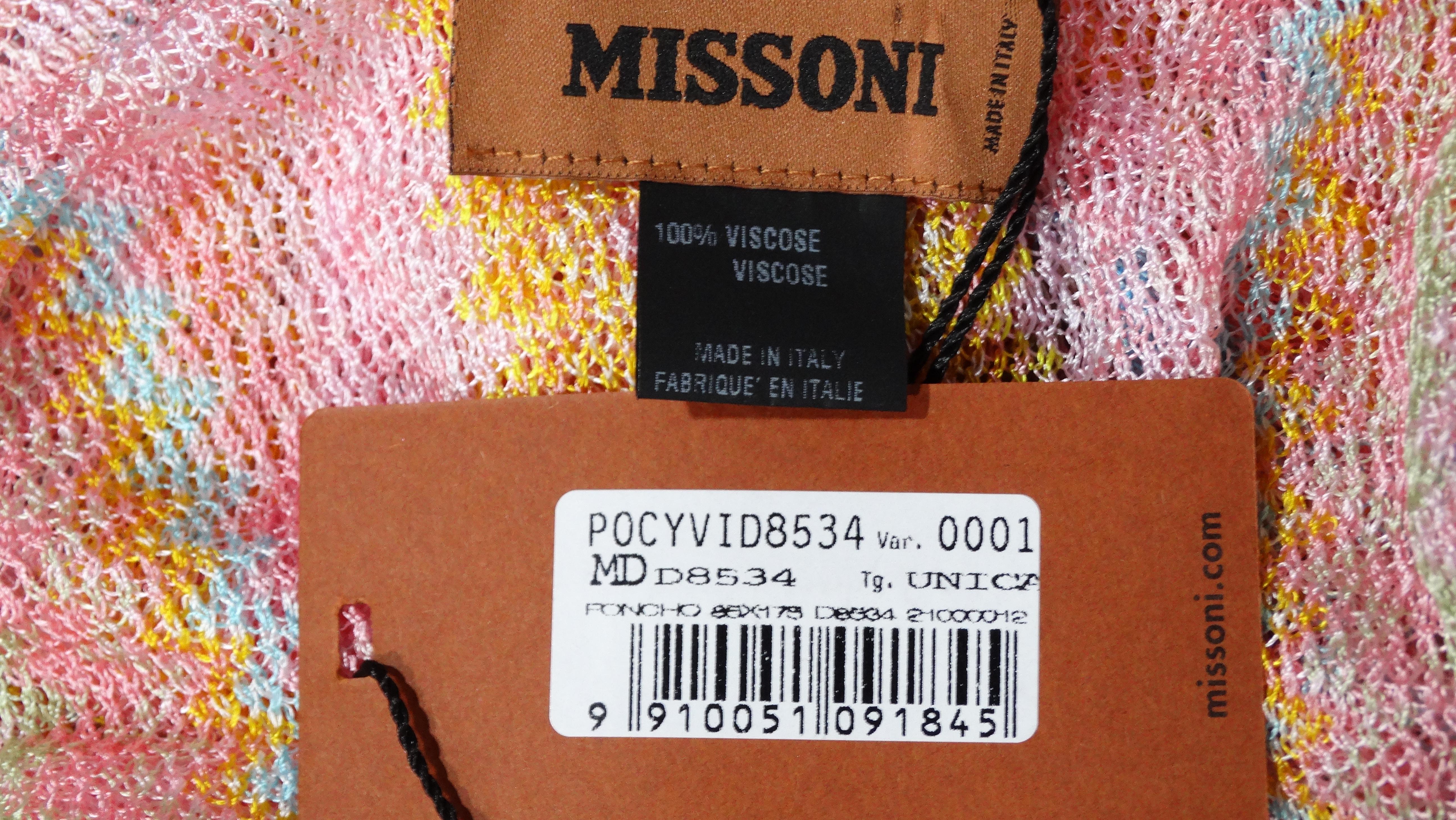 Missoni Multicolour Knit Cropped Poncho For Sale 3