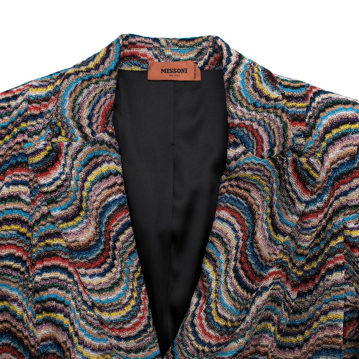 Gray Missoni Multicoloured Knit Jacket IT 42